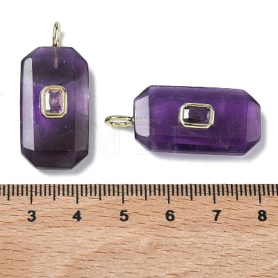 Natural Amethyst Faceted Pendants G-F819-02G-03-1