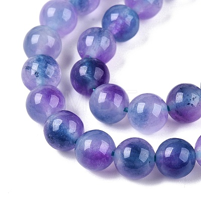 Dyed Natural White Jade Beads Strands G-T138-6mm-210-4-1