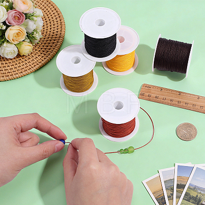 5 Rolls 5 Colors Nylon Chinese Knot Cord NWIR-PH0002-53-1