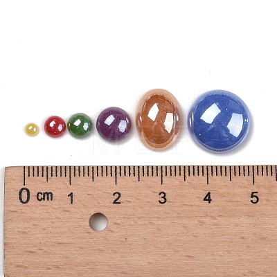 Pearlized Plated Opaque Glass Cabochons PORC-MSMC003-06-1