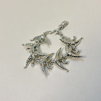 Alloy Crystal Rhinestone Bird Link Bracelets for Women WG64E2E-05-1