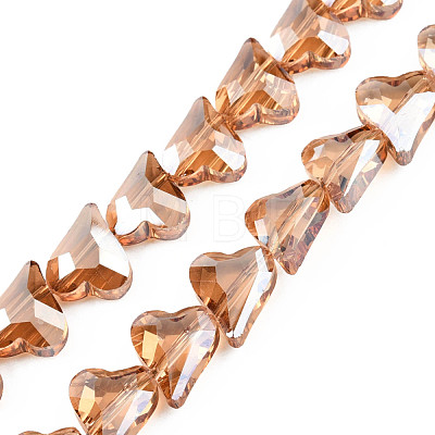 Electroplate Transparent Glass Beads Strands EGLA-N002-44-05-1
