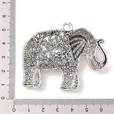 Tibetan Style Alloy Elephant Big Pendants TIBEP-Q043-280-RS-1