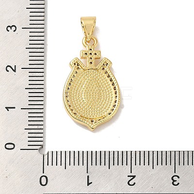 Rack Plating Brass Micro Pave Cubic Zirconia with Synthetic Opal Pendants KK-D088-17G-1