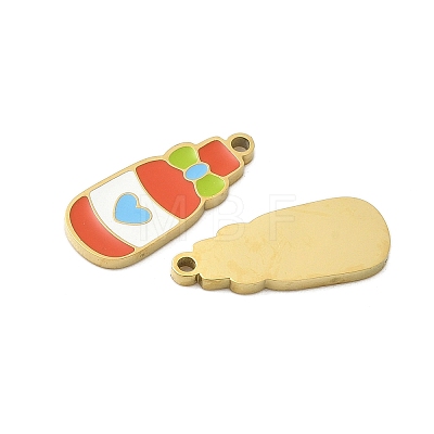 304 Stainless Steel Enamel Pendants X1-STAS-G360-04G-05-1