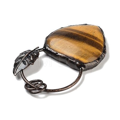 Natural Tiger Eye Heart Big Pendants G-A221-05E-1