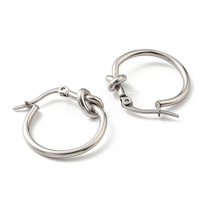 304 Stainless Steel Knot Hoop Earrings EJEW-F319-06P-1