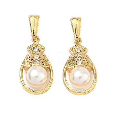 304 Stainless Steel & ABS Plastic Imitation Pearl Pendants STAS-C172-23G-1