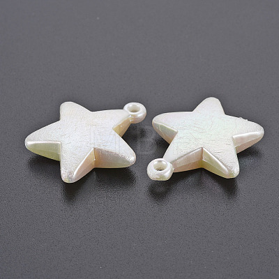 Electroplated ABS Plastic Imitation Pearl Pendants X-KY-T023-003-1