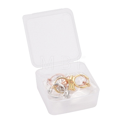 8Pcs 4 Colors Brass Clip-on Hoop Earring Converters Findings X1-KK-ZZ0001-12-1