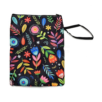 Flower Print Polyester Zipper Book Covers AJEW-Z051-03C-1