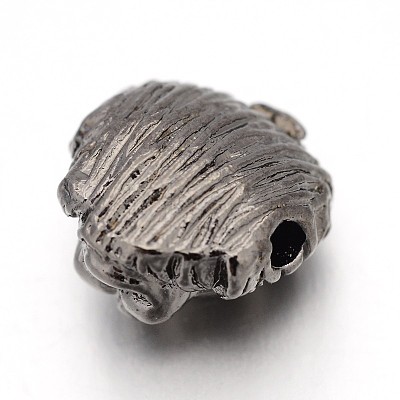 Tibetan Style Alloy Lion Head Beads X-TIBEB-E073-01B-1