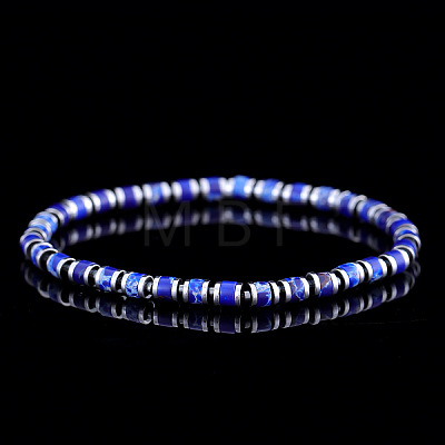 Natural & Dyed Imperial Jasper Beaded Stretch Bracelets for Men GC1206-5-1