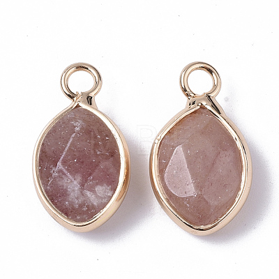 Natural Strawberry Quartz Pendants G-S359-014C-1