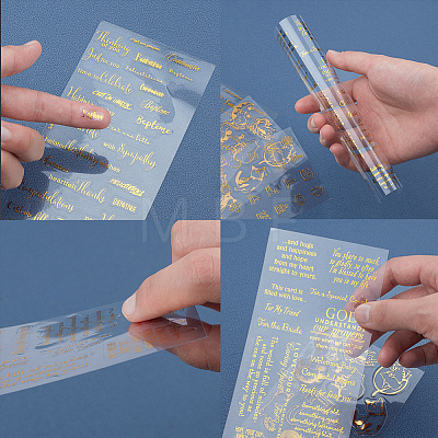 Self Adhesive Hot Stamping Stickers Sets DIY-SC0010-54-1