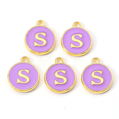 Golden Plated Alloy Enamel Charms ENAM-S118-10S-1