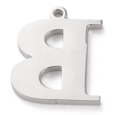 Tarnish Resistant 304 Stainless Steel Letter Pendant Rhinestone Settings STAS-J028-01B-1