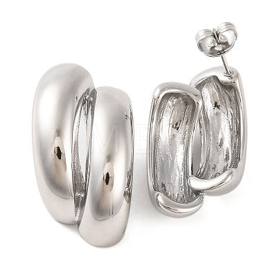 Non-Tarnish 304 Stainless Steel Stud Earrings EJEW-G395-01P-1