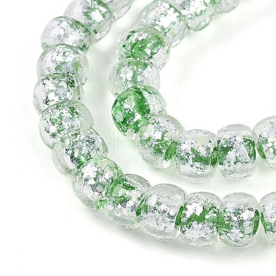 Luminous Handmade Silver Foil Glass Beads Strands FOIL-N029-02B-06-1