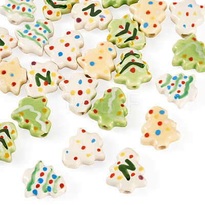 24Pcs 6 Colors Handmade Porcelain Beads PORC-TA0001-39-1
