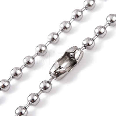 Non-Tarnish 304 Stainless Steel Ball Chain Necklaces for Women NJEW-G135-01D-P-1