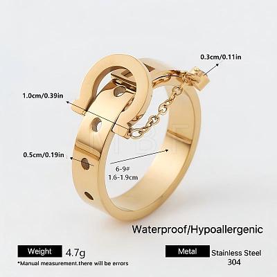 304 Stainless Steel Rhinestone Finger Rings for Couple FG1274-1-1
