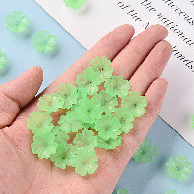 Transparent Frosted Acrylic Bead Caps X-MACR-S371-04A-733-1