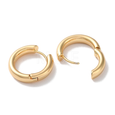 Ring Brass Huggie Hoop Earrings for Women X-EJEW-B056-10G-1