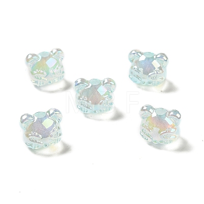 UV Plating Rainbow Iridescent Acrylic Beads PACR-M002-03-1