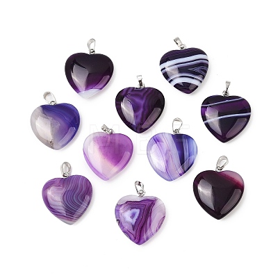 Natural Agate Pendants G-G956-B65-FF-1