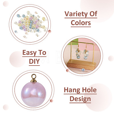 Craftdady 64Pcs 8 Style ABS Plastic Imitation Pearl Charms PACR-CD0001-03-1