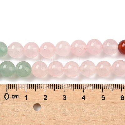 Chakra Natural Yellow Jade & Crystal Quartz & Green Aventurine & Rose Quartz & Carnelian & Sodalite & Amethyst Beads Strands G-NH0002-E03-6mm-1