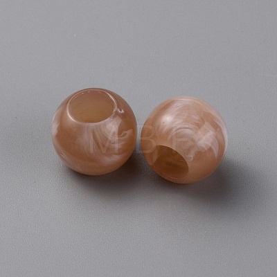 Acrylic European Beads OACR-WH0028-18A-1
