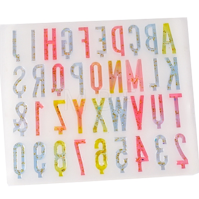 Mirror Digital Letter Full Version 26 English Pendant Birthday Cake Insert Card Letter Silicone Mold PW-WG0F13C-01-1