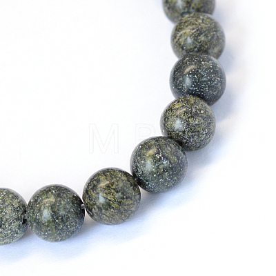 Natural Serpentine/Green Lace Stone Round Bead Strands G-E334-6mm-14-1