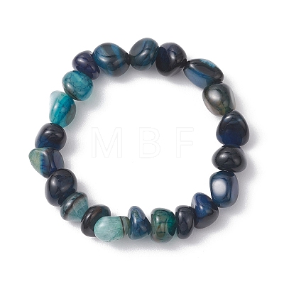 Natural Dragon Veins Agate Beaded Stretch Bracelets for Women BJEW-JB13047-01-1