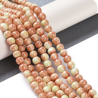 Baking Paint Glass Bead Strands GLAA-H031-01A-02-1