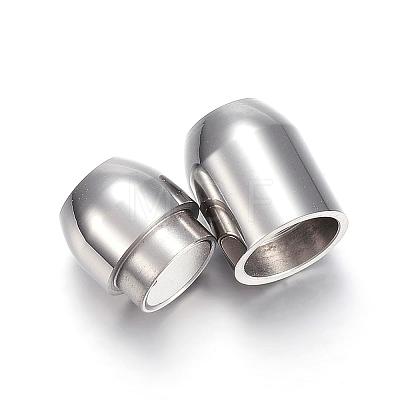 304 Stainless Steel Magnetic Clasps with Glue-in Ends STAS-E113-28P-1