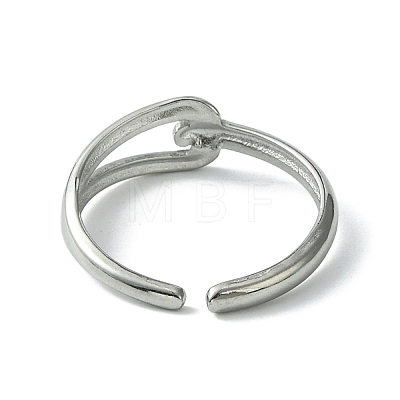 304 Stainless Steel Open Cuff Ring RJEW-L110-043P-1