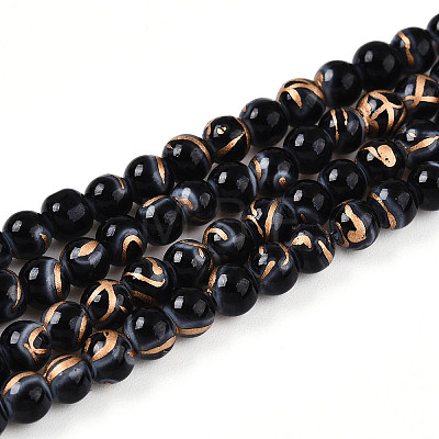Baking Paint Glass Beads Strands DGLA-N010-4mm-10-1