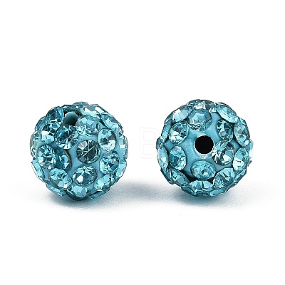Polymer Clay Rhinestone Beads RB-H284-6MM-Half-202-1