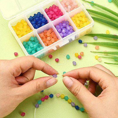 800Pcs 8 Colors Frosted Acrylic Beads MACR-CJ0001-27-1