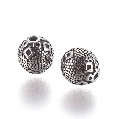 304 Stainless Steel Beads STAS-P237-49AS-1