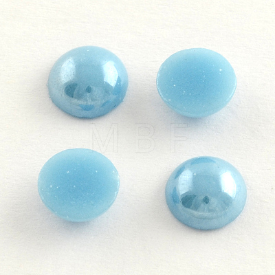 Pearlized Plated Opaque Glass Cabochons PORC-S801-12mm-37-1