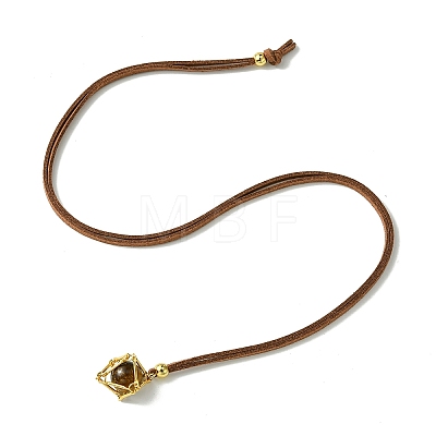 Brass Macrame Pouch Stone Holder Pendant Necklaces NJEW-JN04653-02-1