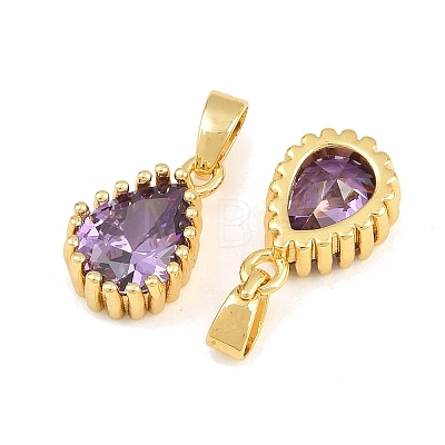 Brass Pave Cubic Zirconia Charms CU-CBA9AB3-01G-02-1