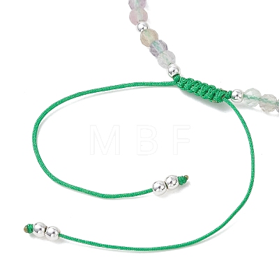Natural Fluorite & Electroplate Non-magnetic Synthetic HematiteRound Bead Braided Beaded Bracelets for Women BJEW-JB13434-02-1