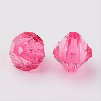 Faceted Bicone Transparent Acrylic Beads DBB4mm-95-1