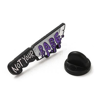 Knife with Word Not Your Babe Enamel Pins JEWB-M029-06A-EB-1