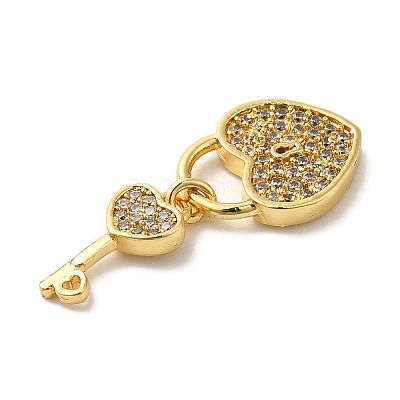 Brass Micro Pave Cubic Zirconia Pendants KK-C072-27A-G-1